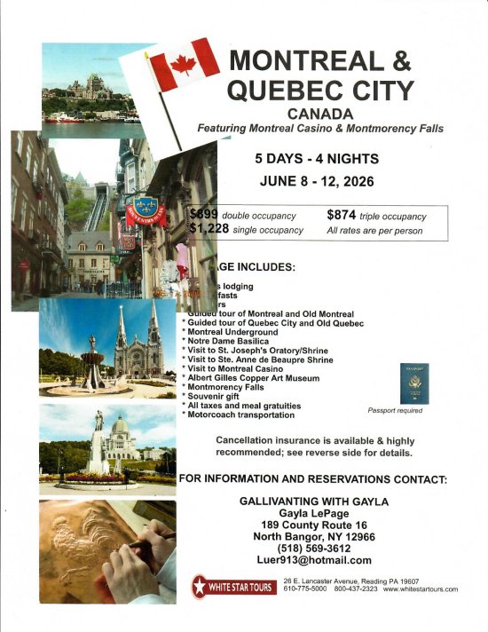 Montreal Quebec City Trip